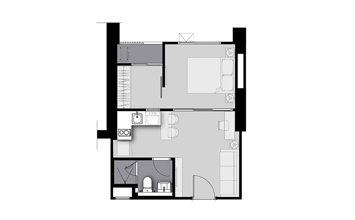 Планировка кондомониума 1 спальня в ЖК Life Sathorn Sierra
 № 11021