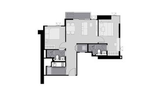 Планировка кондомониума 2 спальни в ЖК Life Sathorn Sierra
 № 11023